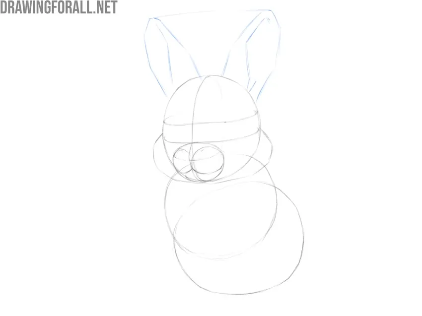 Draw the ears of the bunny