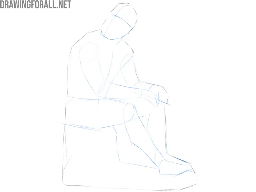 Dividing the subject into large forms and setting main proportions