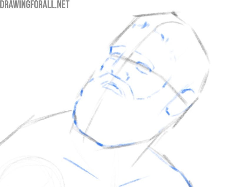 Close up of adding large details to the head