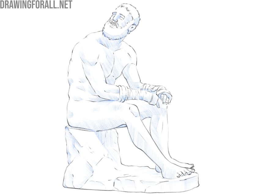 Separating the drawing into large light and shadow masses