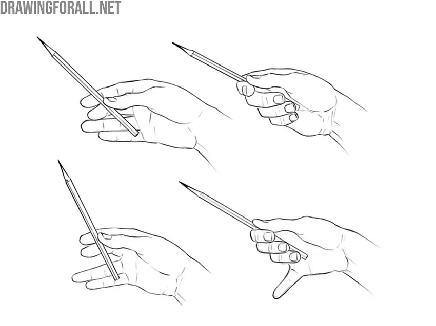 Common pencil grip types in drawing
