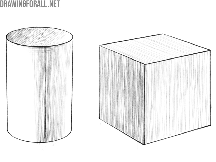 Exercise on form hatching using simple shapes