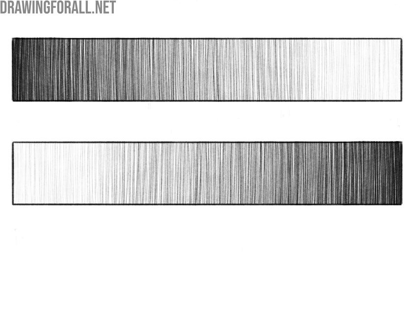 Exercise on drawing hatching from dark to light