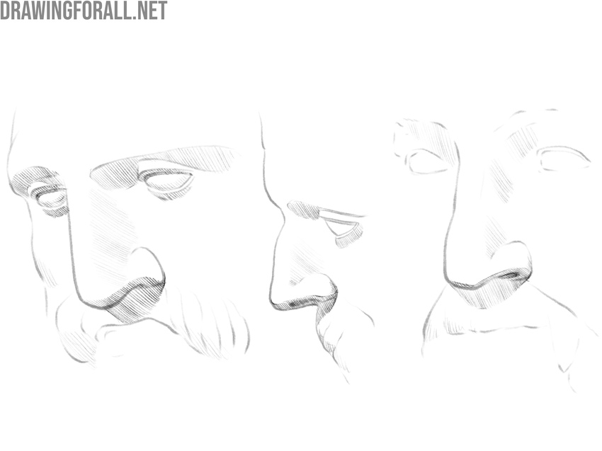 Example of hatching describing forms and shapes