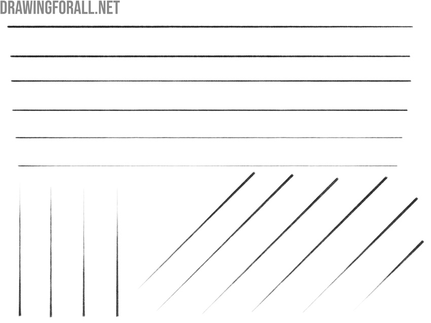 Exercise on drawing lines with different pressure