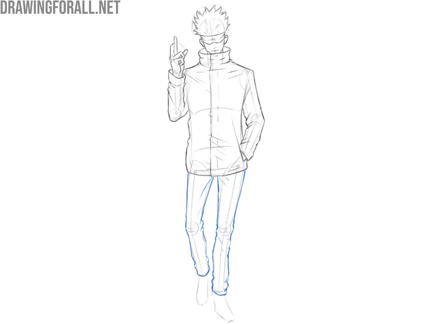 Detail the pants and add folds