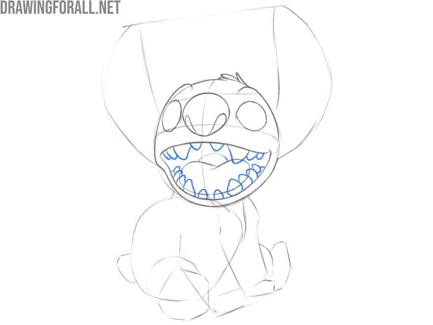 Sketch the upper and lower teeth