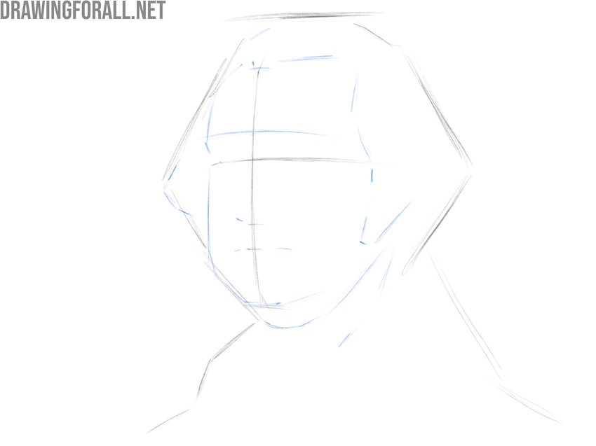 Blocking in the facial planes of George Washington’s portrait.