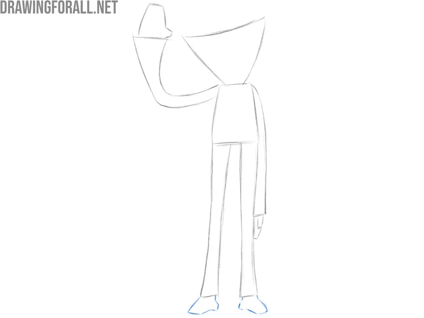Blocking in Huggy Wuggy’s large feet with simple rounded masses.