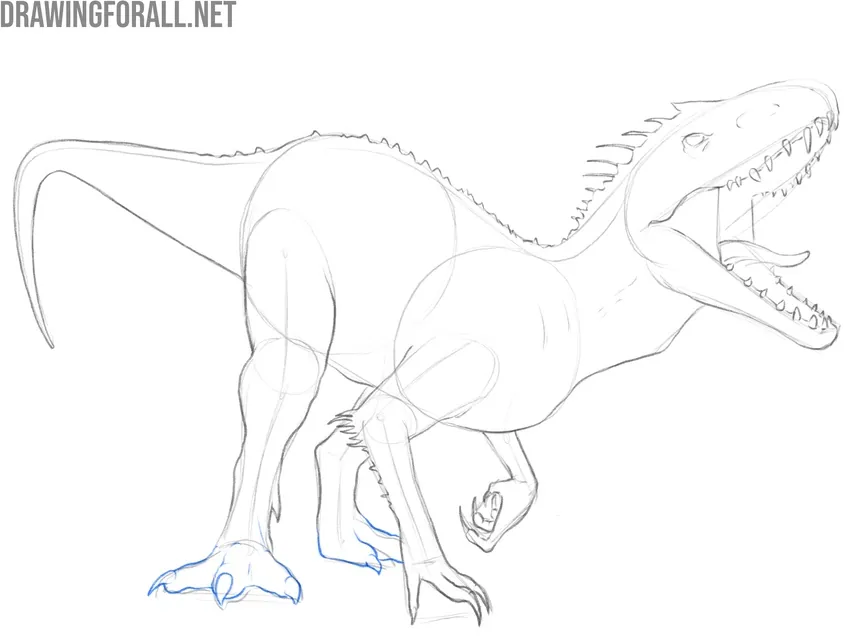 Complete the feet and large claws