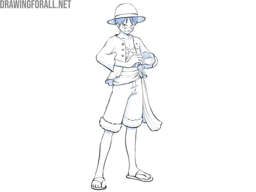 Draw anime shadows on Luffy