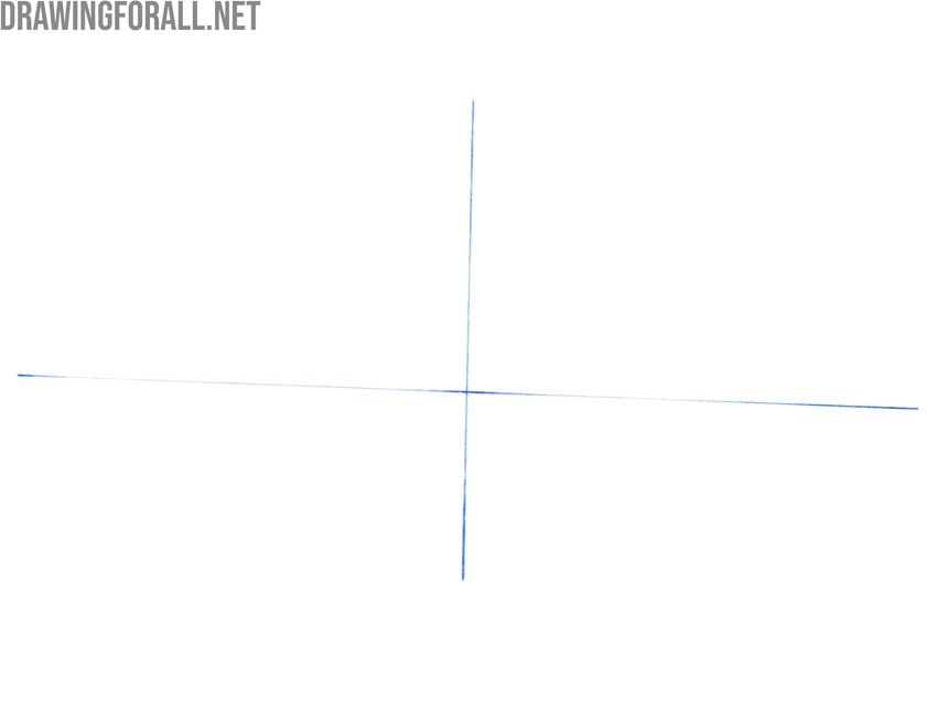Light vertical and horizontal symmetry lines establishing the tilted UFO composition.