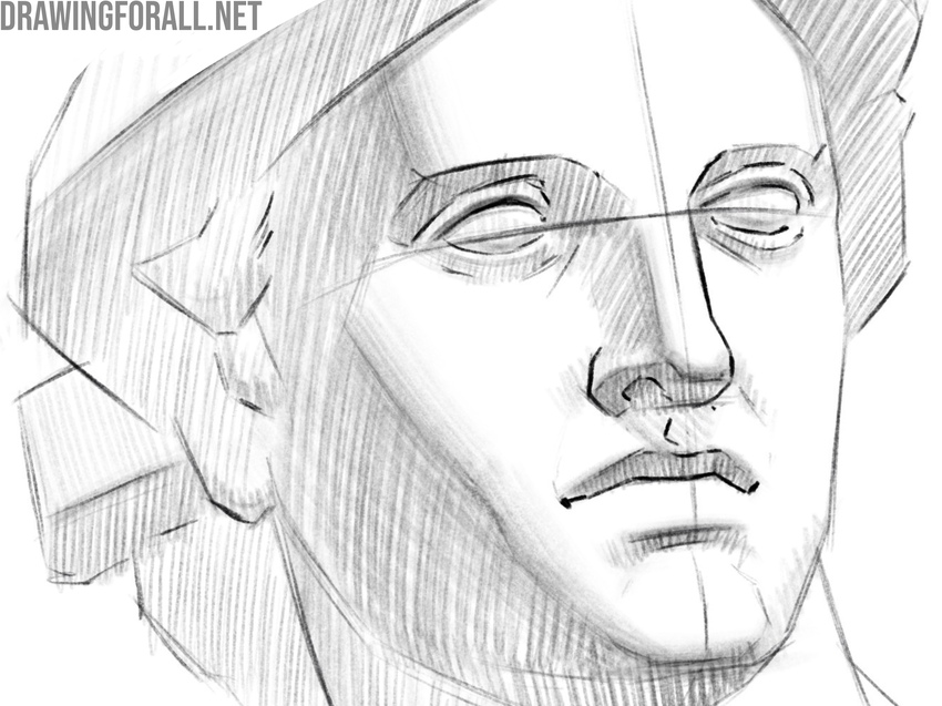 developing volume through tonal values and hatching