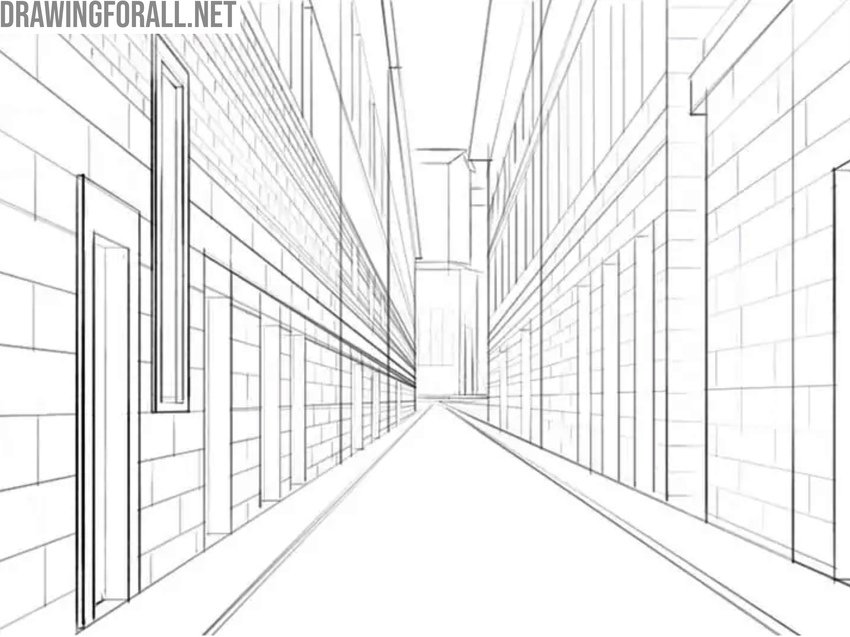perspective example in a landscape drawing