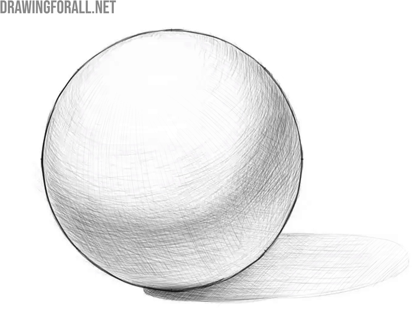 sphere drawing with light shadow and halftones